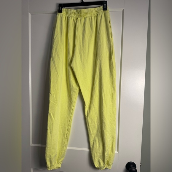 TALENTLESS neon Yellow Sweatpants heavyweight 100% cotton fleece - Picture 3 of 7
